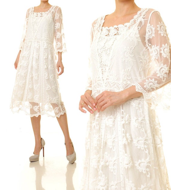 White Lace Dress Lace Overlay Dress 