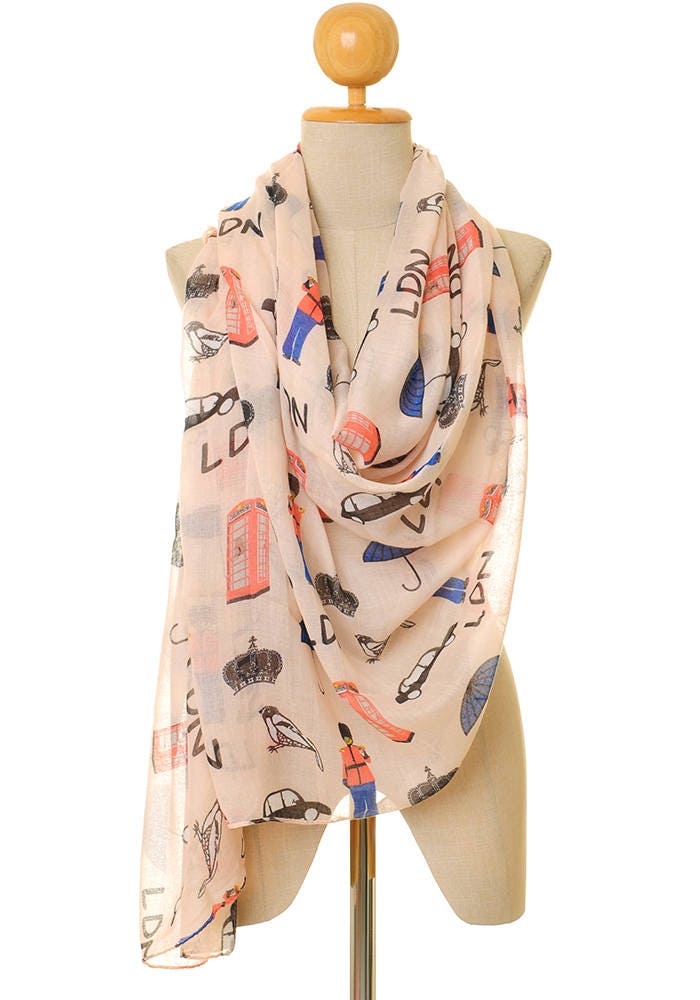 London Scarf England Scarf Pink Infinity Scarf Souvenir Etsy UK