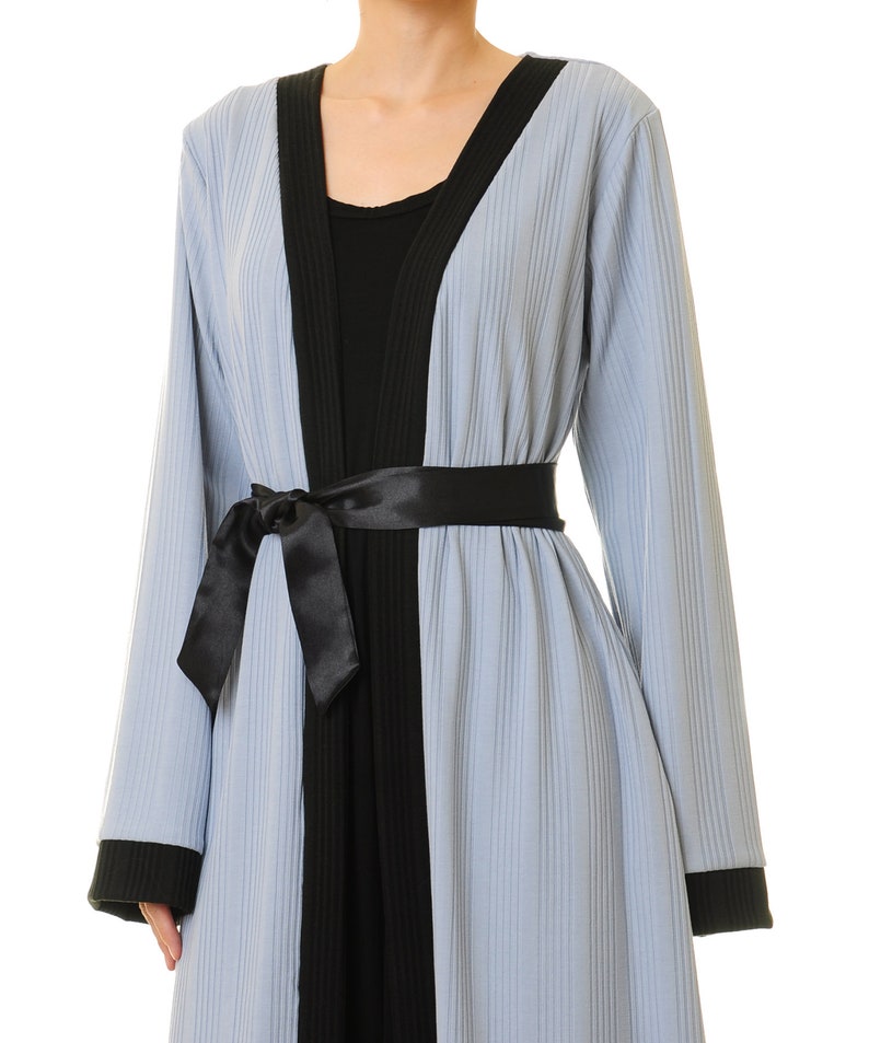 Kimono Duster Pale Blue Duster Coat Abaya Kimono Robe Etsy