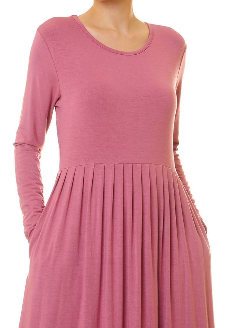 Dusty Pink Dress Long Mauve Dress For Women Pink Knit Etsy