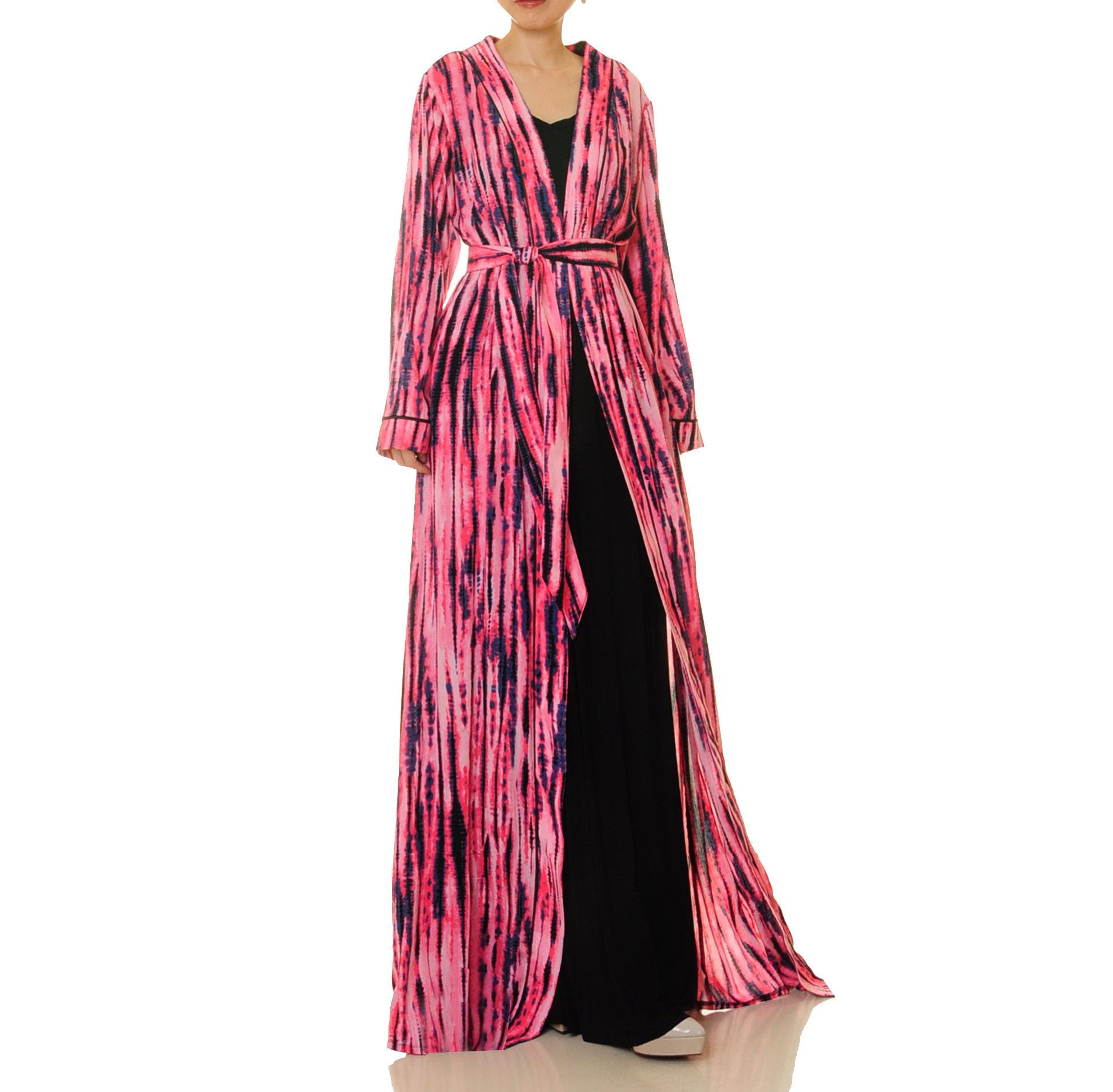 着物ローブ ピンク タイダイ | オープンフロント ダスターカーディガン