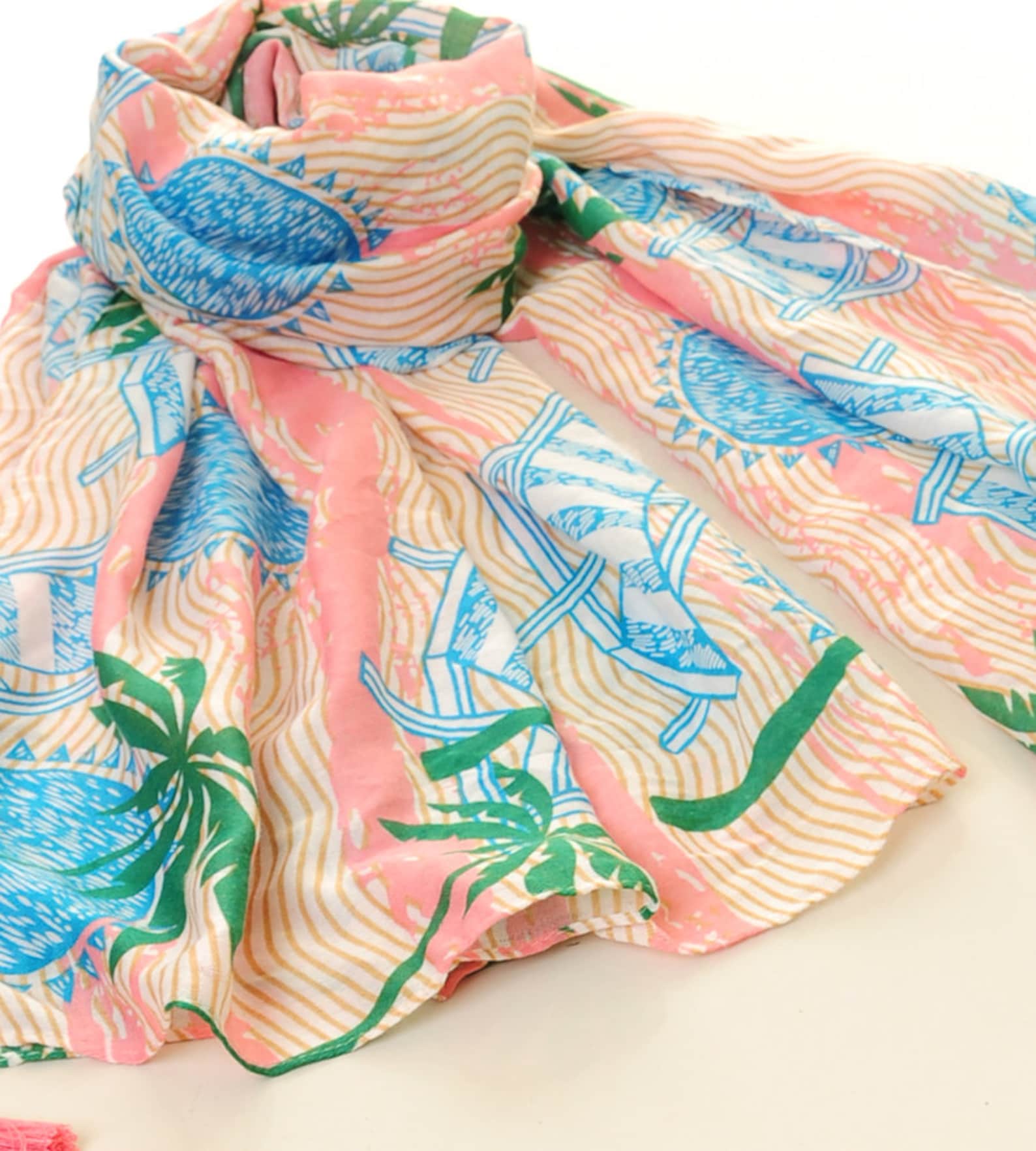 Beach Scarf Wrap Summer Scarf Beach Sarong Scarf Boho Etsy