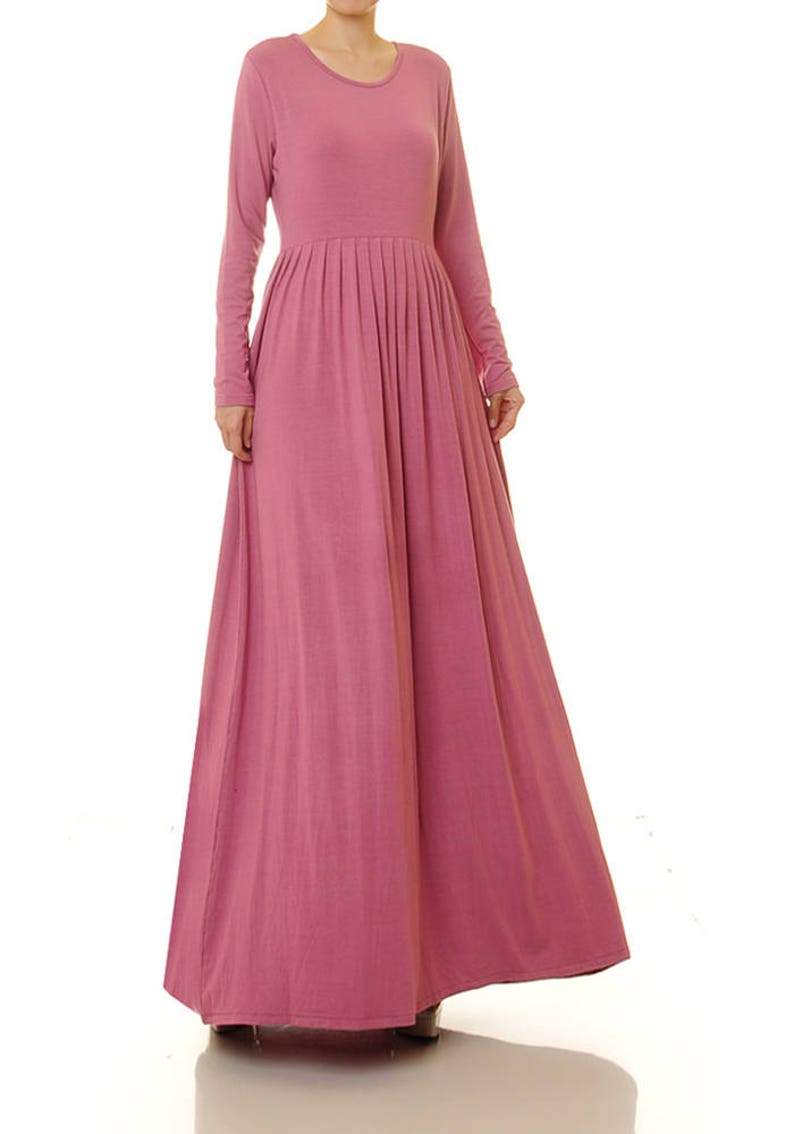 Dusty Pink Dress Long Mauve Dress For Women Pink Knit | Etsy