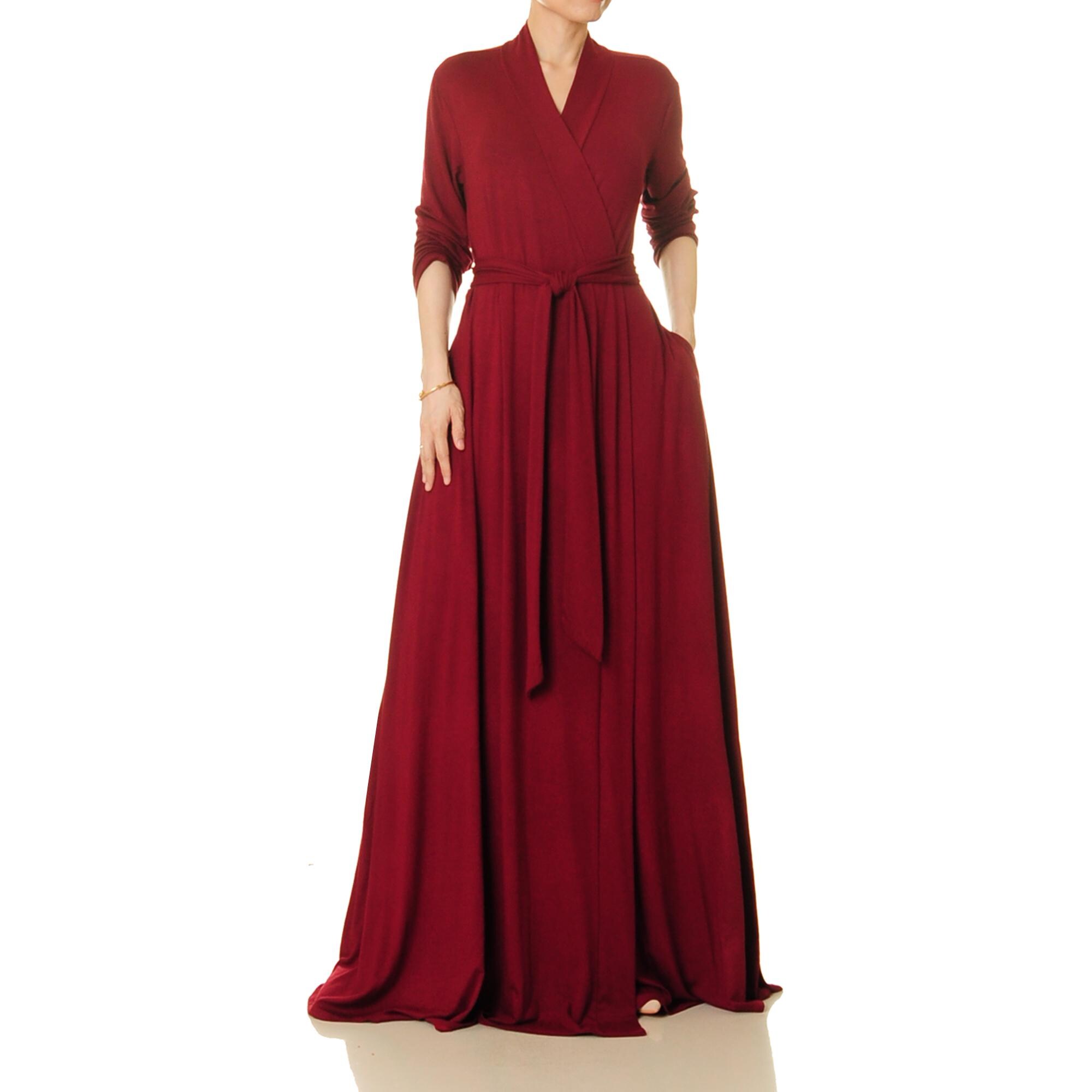 burgundy dressing gown womens Velvet robe womens burgundy, L-XL / 72 main image 1