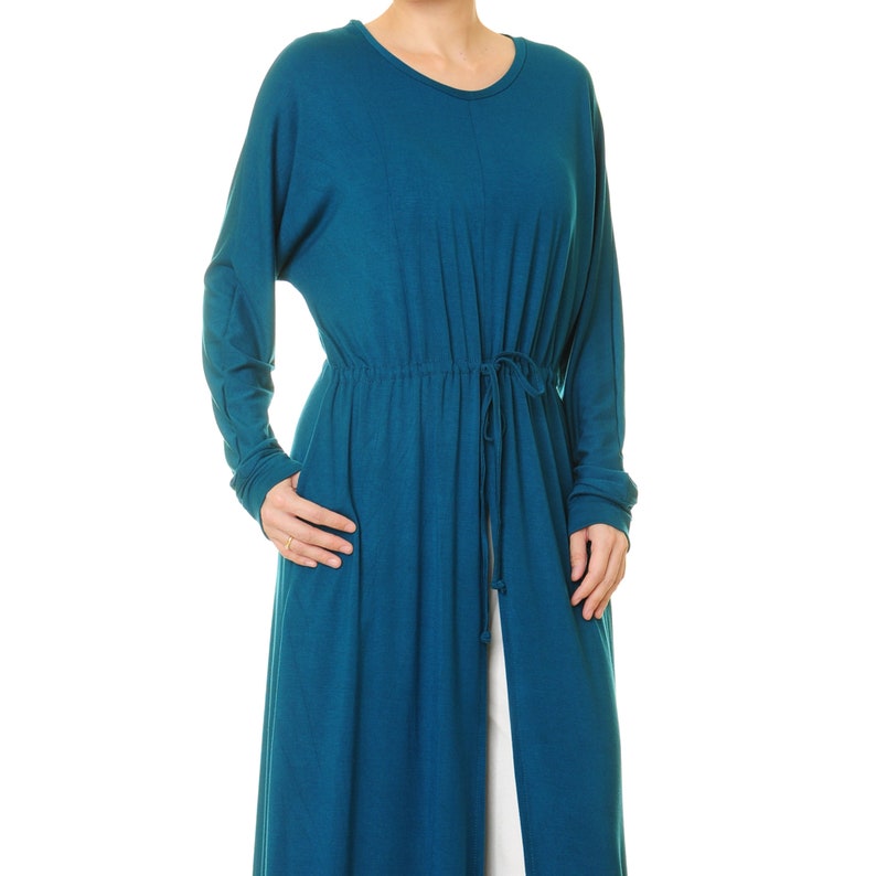 Long Sleeve Black Dress With Pockets Black Kaftan Dress High Etsy