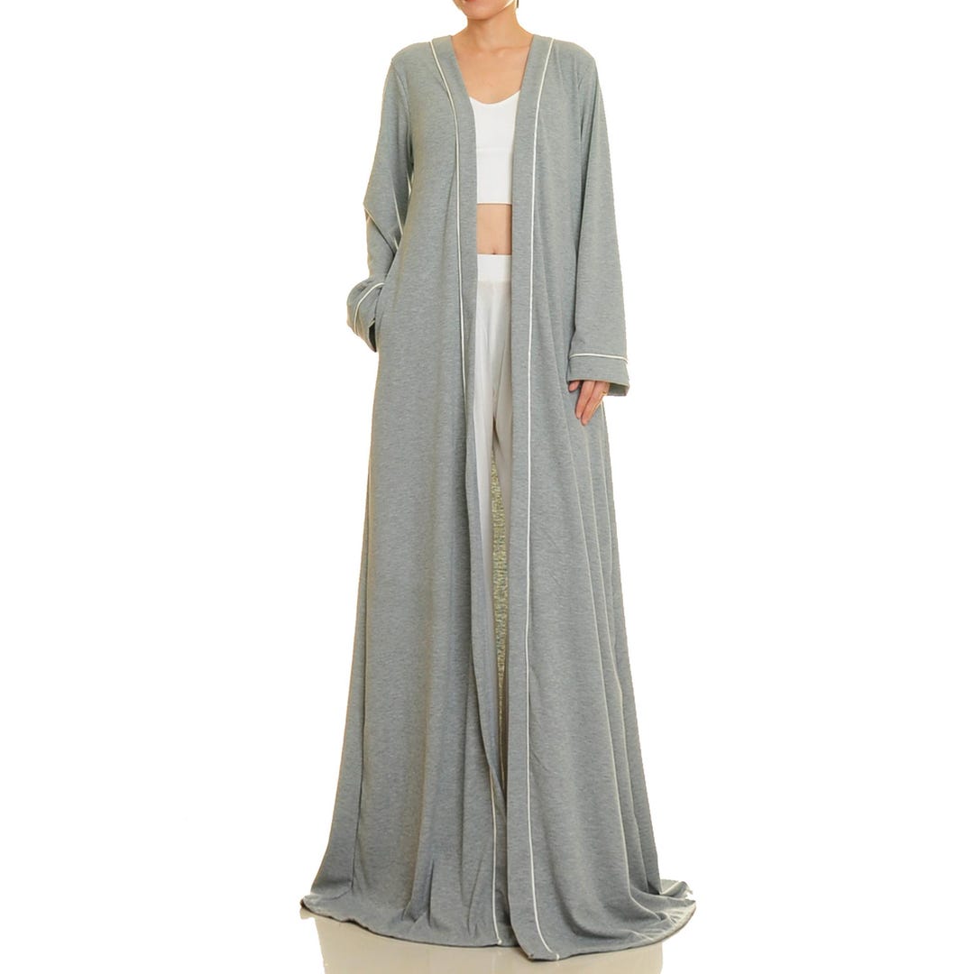 Elegant Drop Shoulder Chunky Brioche Rib Knit Open Front Duster Cardigan
