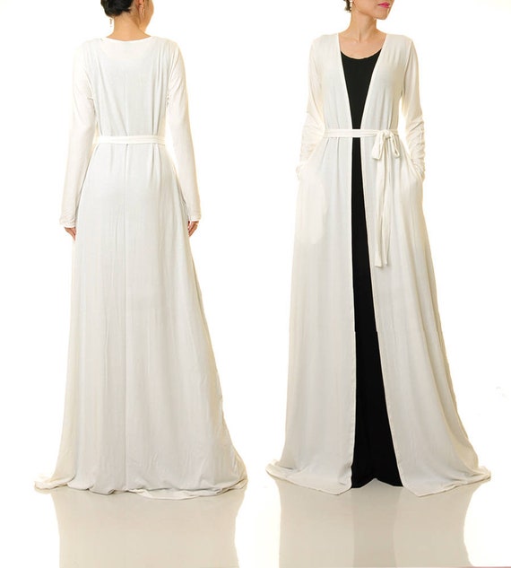 long white duster cardigan