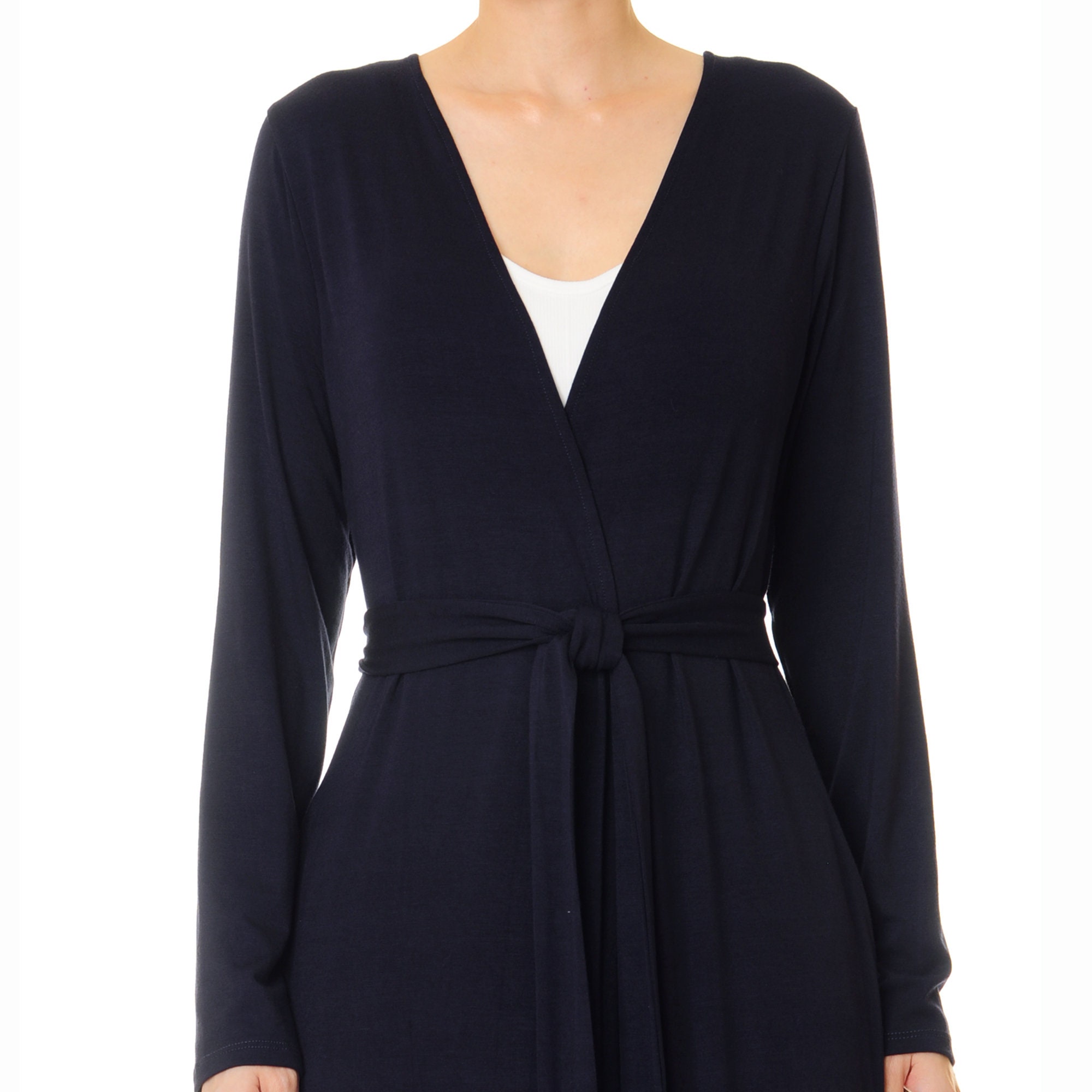 Navy Cardigan With Pockets Dark Navy Long Sleeve Duster Etsy Australia