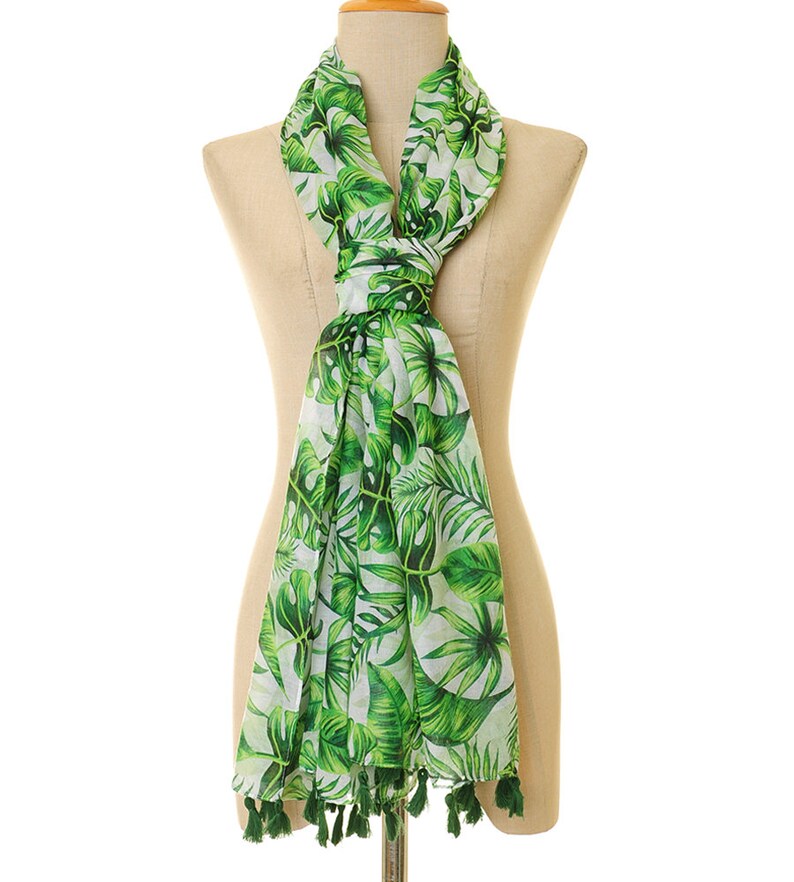 Foliage Scarf Leaf Scarf Beach Scarf Wrap Summer Scarf Etsy