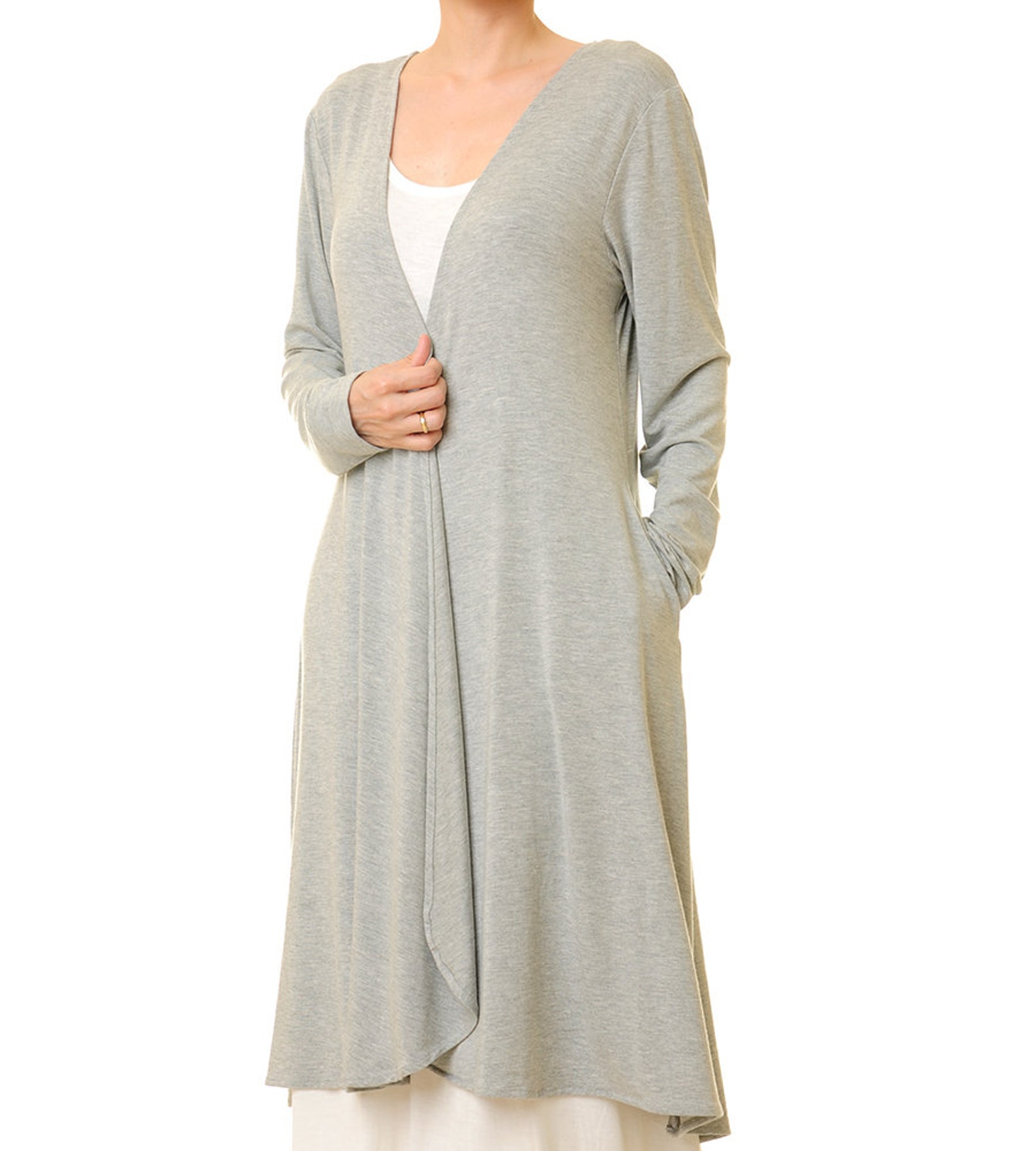 grey duster cardigan