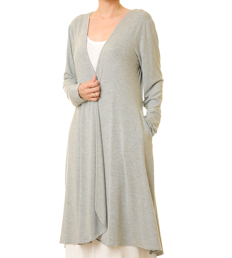 gray duster cardigan sweater