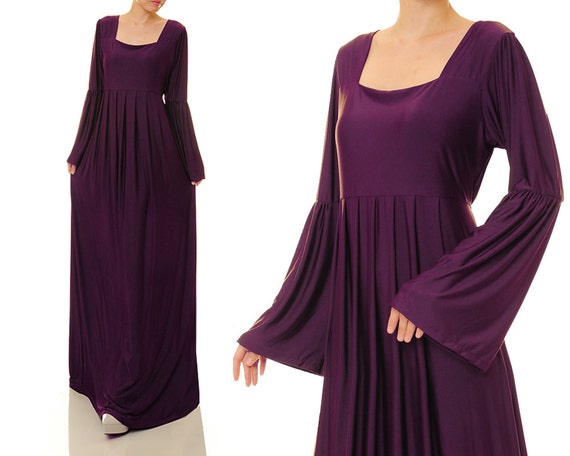 Purple Maxi Dress Long Boho Dress Long Purple Dress Long | Etsy