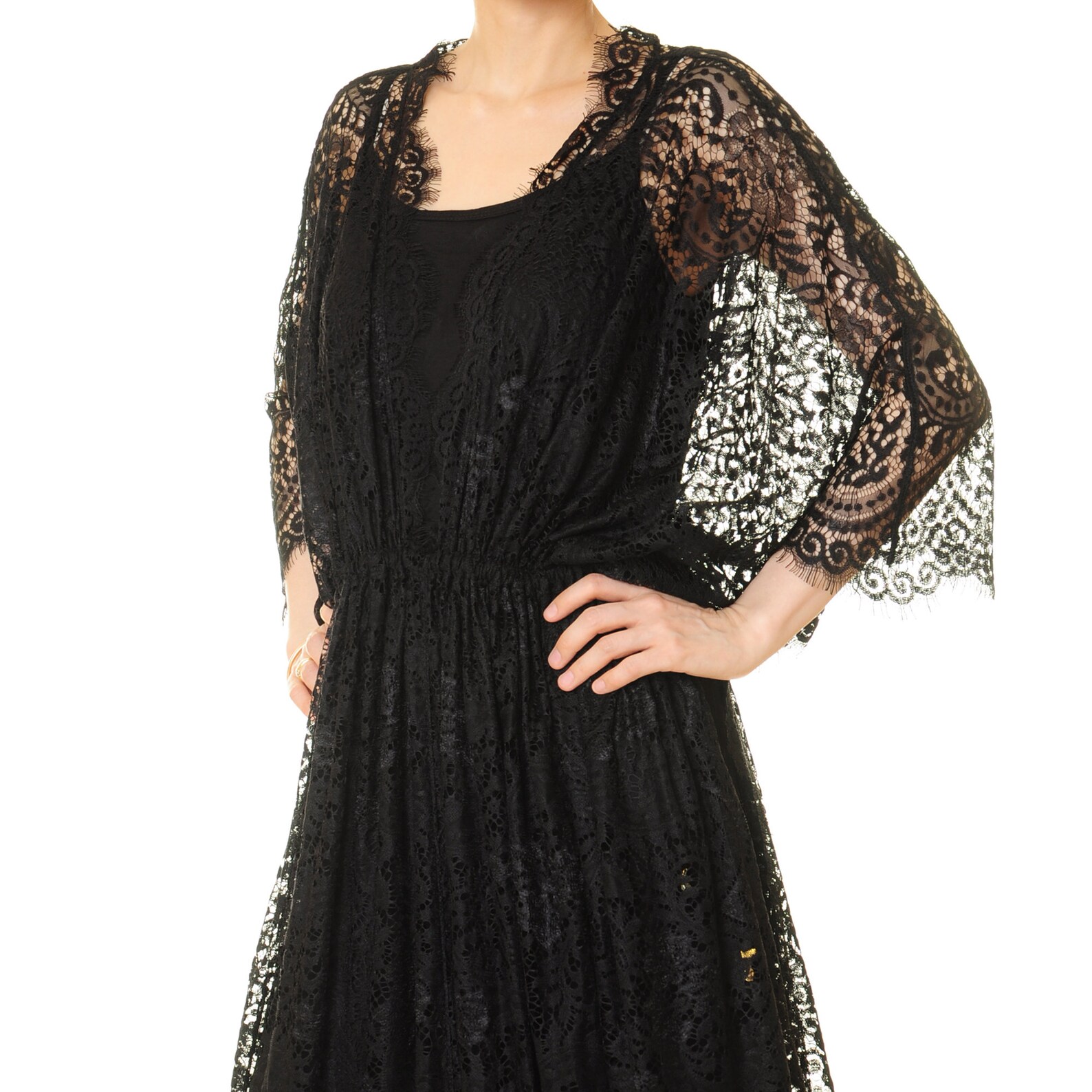 black lace kaftan