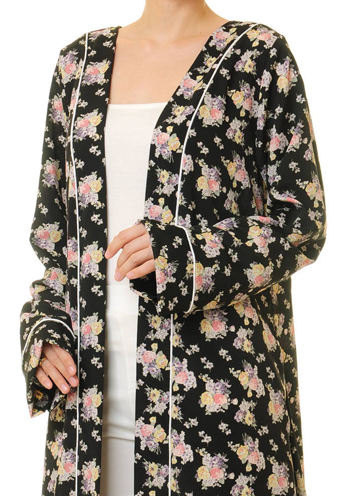 Floral Kimono Cardigan Women Duster Jacket Floral Etsy