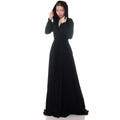 Black Hooded Robe Long | Floor Length Hoodie Kimono Cardigan | Get Ready House Robe | Medieval Dressing Gown Loungewear | Fashion Gifts 6707 product logo