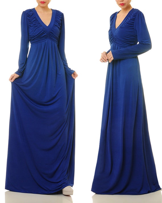 royal blue maxi maternity dress