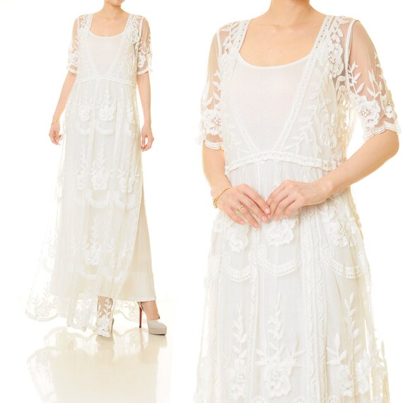 Beach Lace Wedding Dress Bohemian White Lace Dress Summer | Etsy