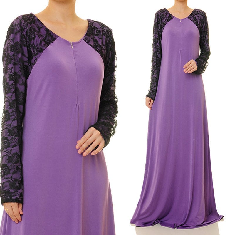 Lavender Dress Plus Size Maxi Dress Abaya Long Purple | Etsy
