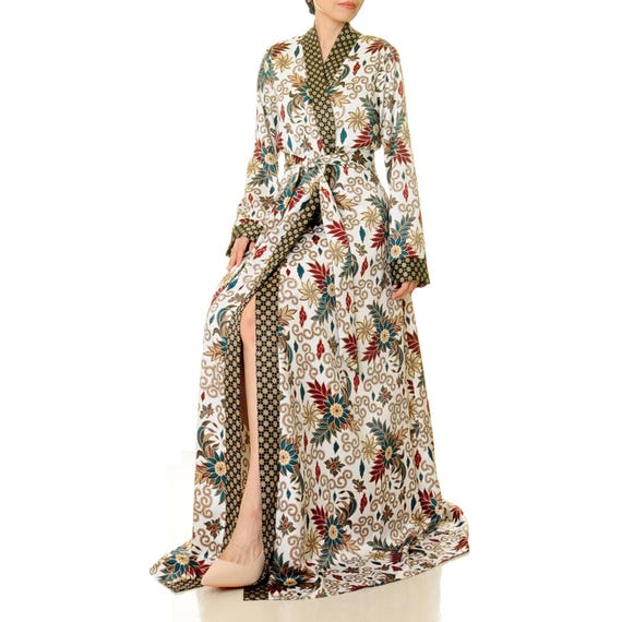 Kimono Vestaglia Di Seta Bianca Seta Bianca La Perla Vestaglia