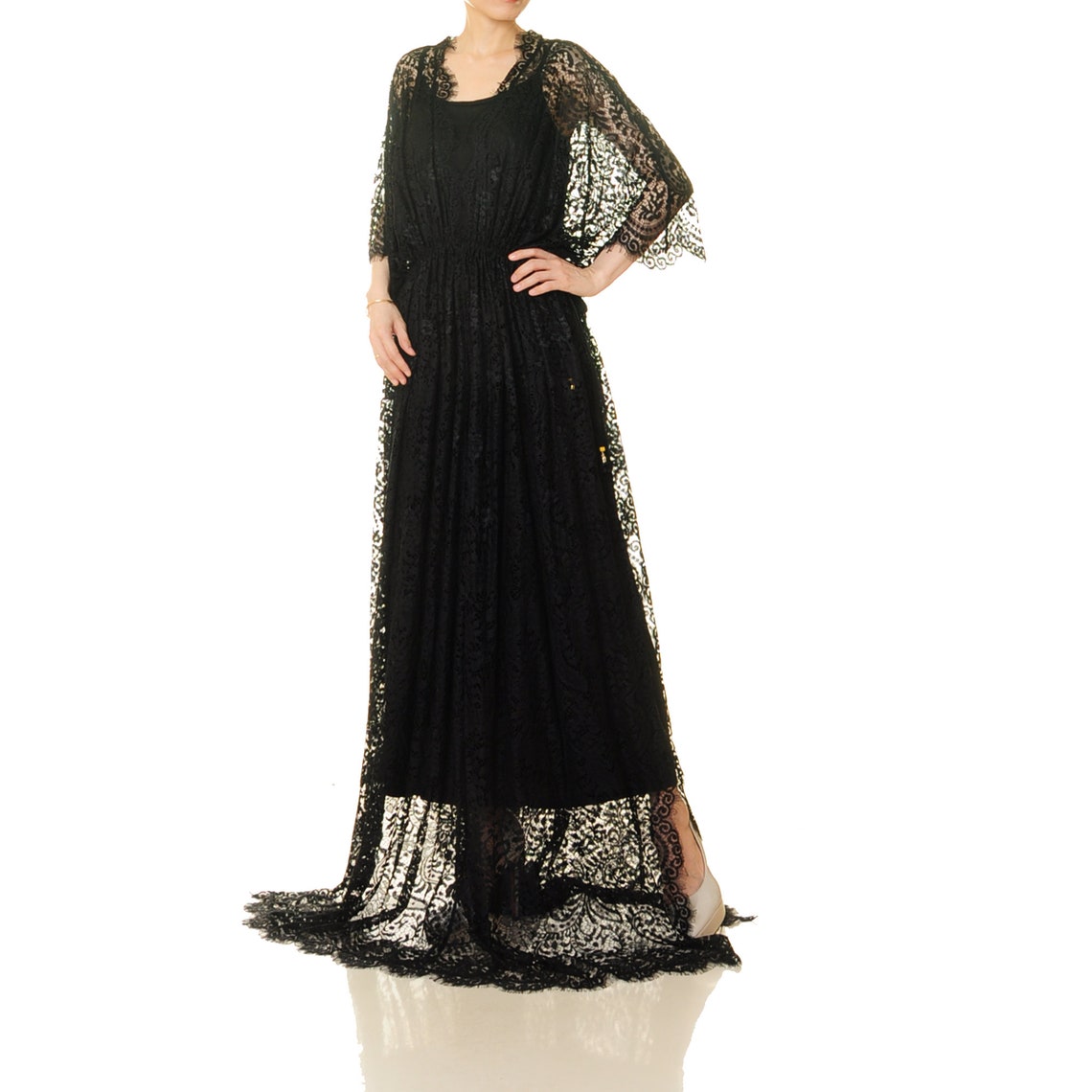 black lace kaftan