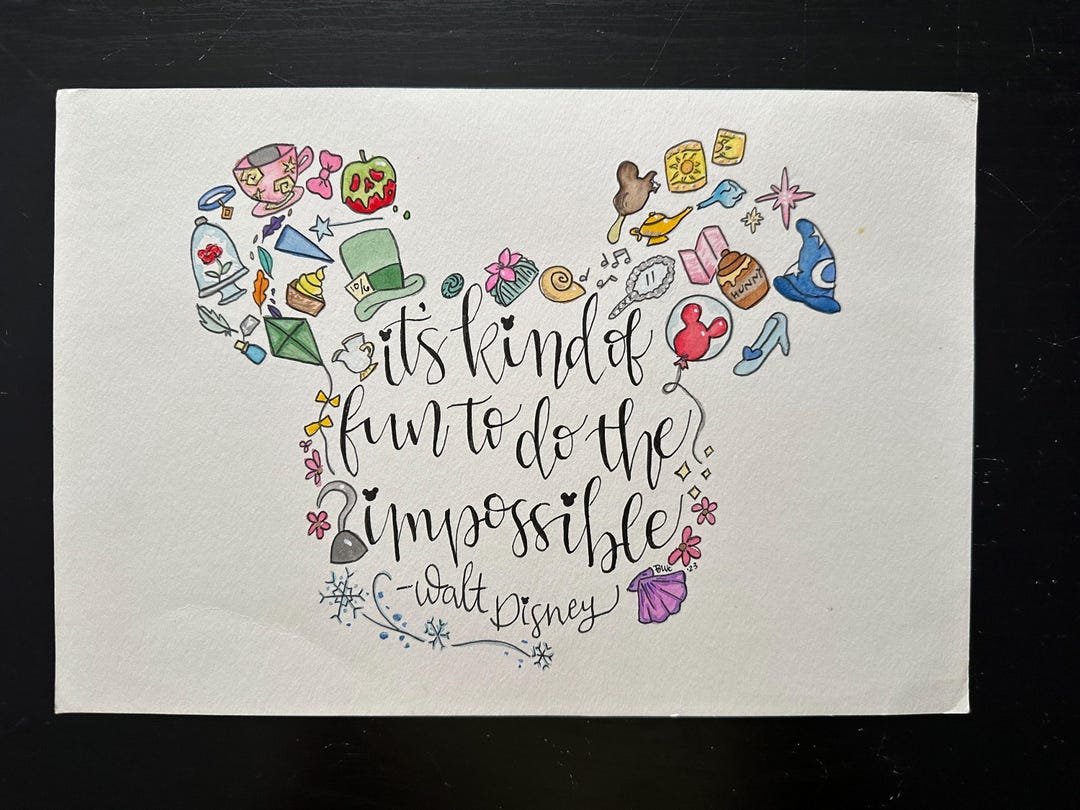 Walt Disney Quote Watercolor Painting Drawing, Mickey Mouse, Disney ...