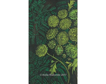 Green Chrysanthemum A4 Print