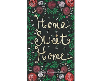 Home Sweet Home Chalkboard A4 Print