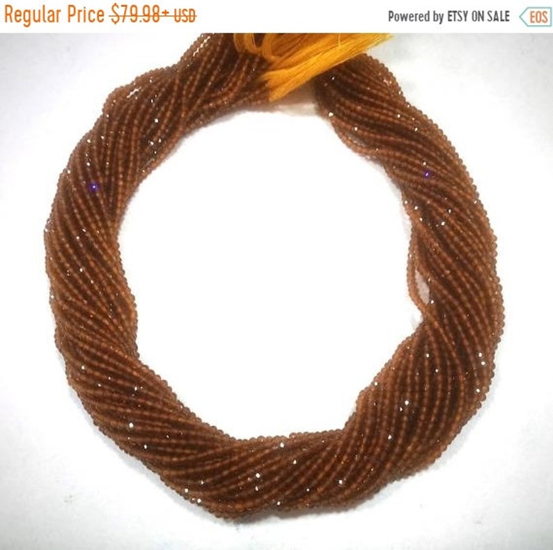 Hessonite Faceted Beads Hessonite Beads Size 2-2.5mm 13 Inches Long Strands 5 Strands AAA Quality Hessonite Rondelle Gemstone Beads