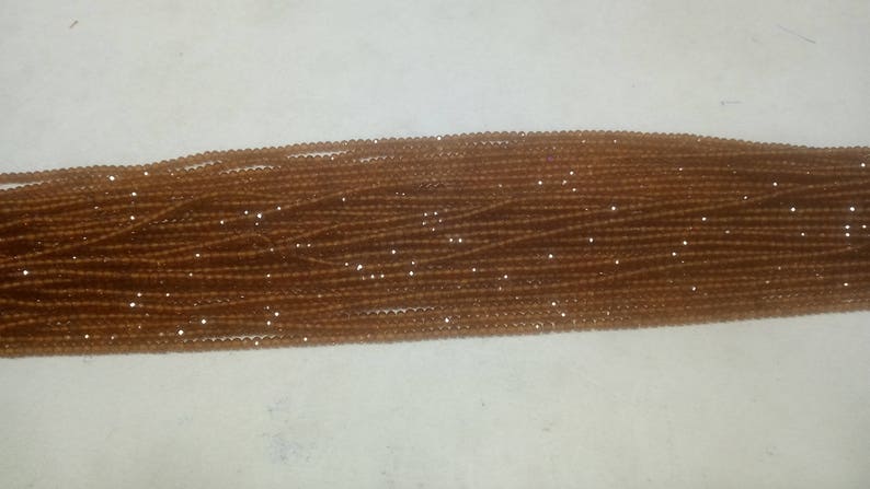 Hessonite Faceted Beads Hessonite Beads Size 2-2.5mm 13 Inches Long Strands 5 Strands AAA Quality Hessonite Rondelle Gemstone Beads