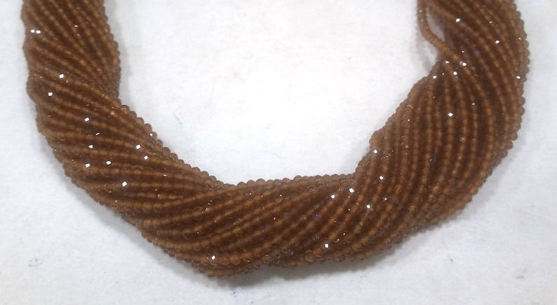 Hessonite Faceted Beads Hessonite Beads Size 2-2.5mm 13 Inches Long Strands 5 Strands AAA Quality Hessonite Rondelle Gemstone Beads