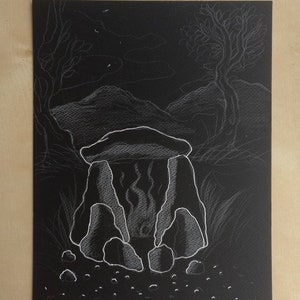 Mushroom magick Dark Art Satan Black Metal Print A5