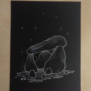 Mushroom magick Dark Art Satan Black Metal Print A5