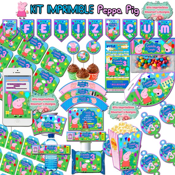 Printable And Editable Kit Of Peppa Pig Candy Table Candy Etsy - kit imprimible y editable roblox videojuego diy edita imprime decora y a celebrar