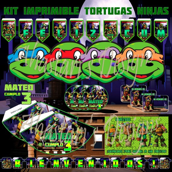 Kit Imprimible Y Editable De Tortugas Ninjas Mesa De Dulces Etsy - kit imprimible editable roblox videojuegos en venta en guadalajara