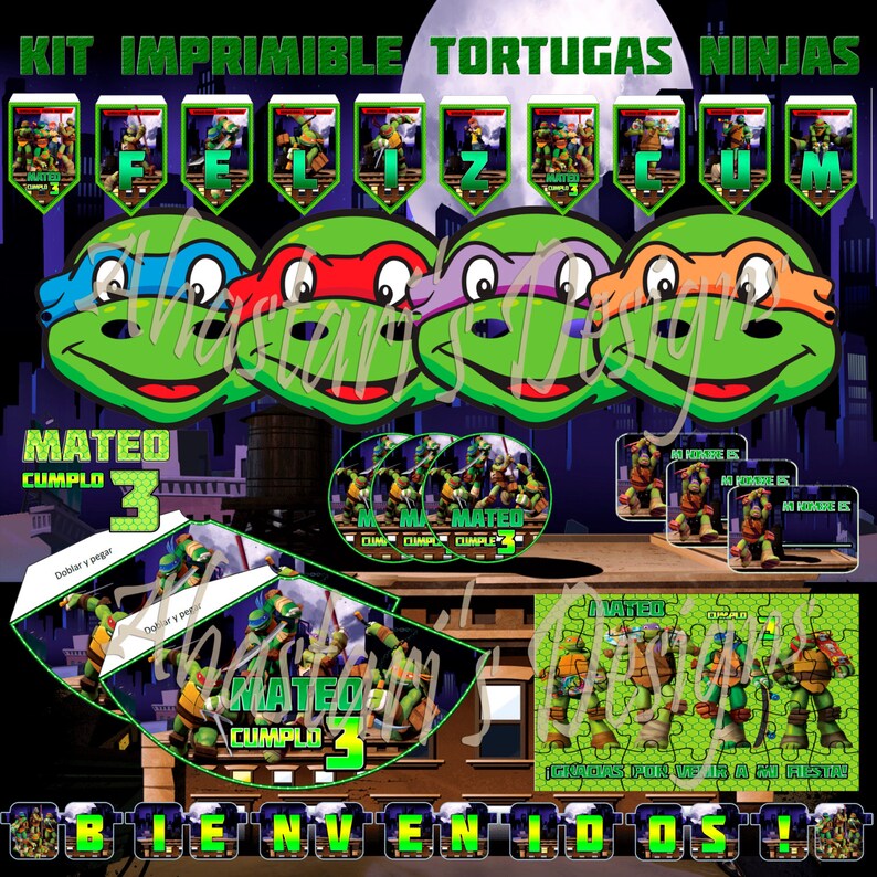 Kit Imprimible Y Editable De Tortugas Ninjas Mesa De Dulces Candy Bar Diy Edita Imprime Decora Y A Celebrar - how to get free body in roblox youll love it