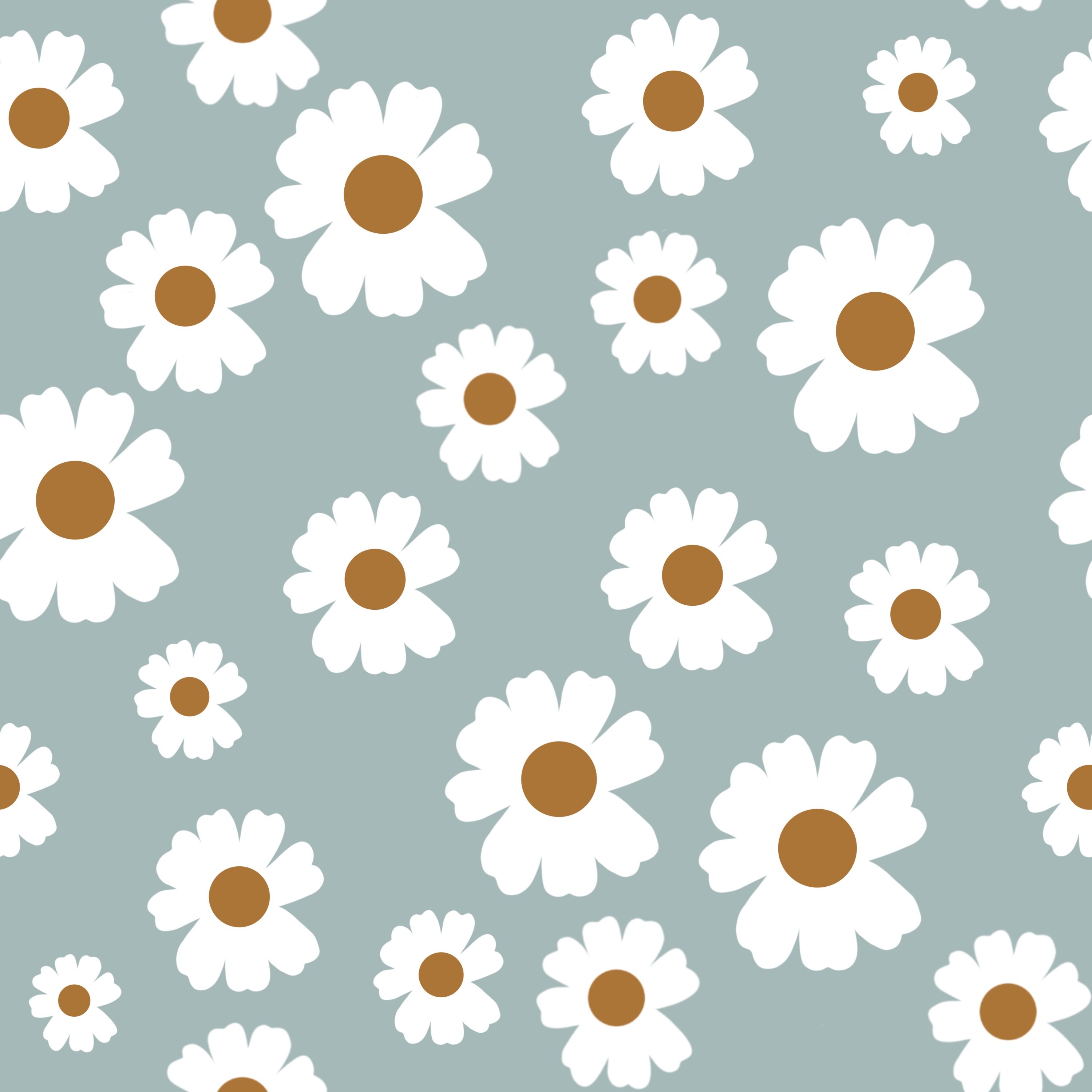 Daisies seamless pattern design Floral fabric pattern Digital Etsy