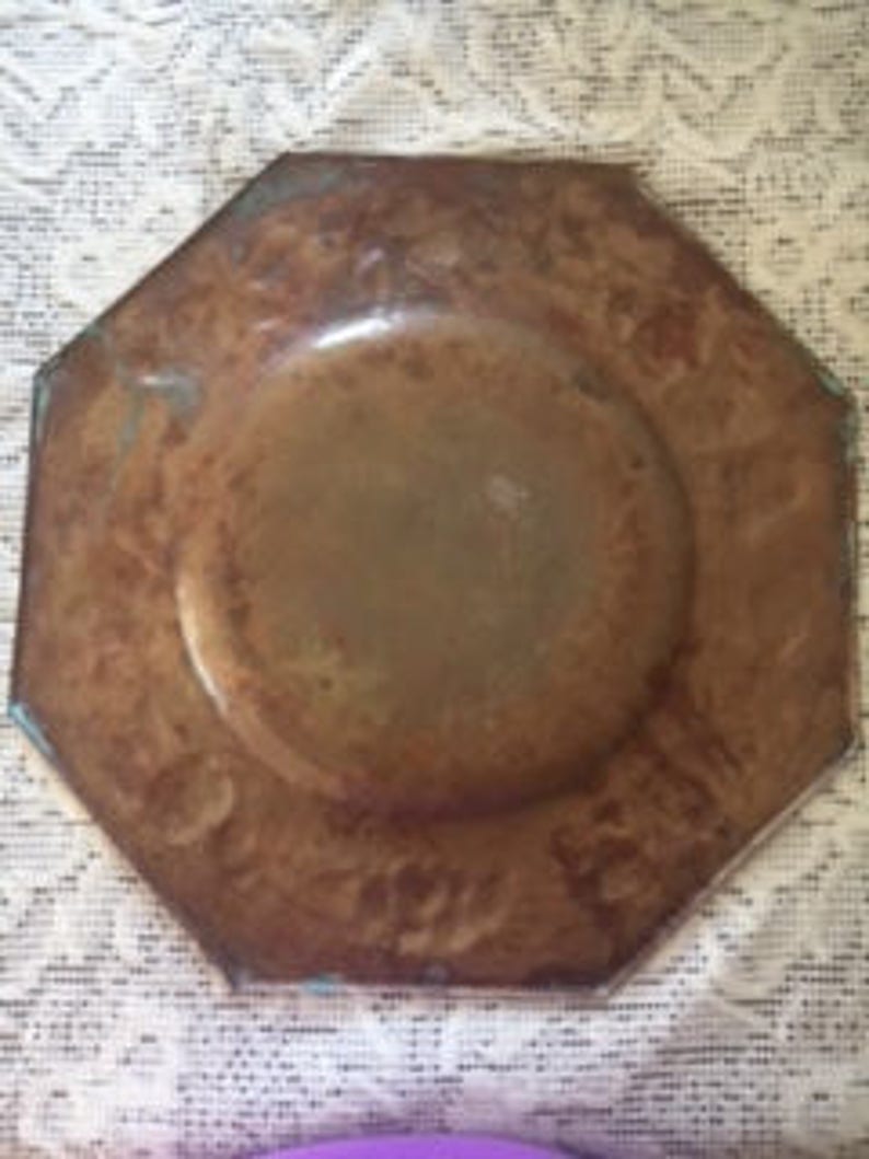 Copper Hammered Plate Etsy