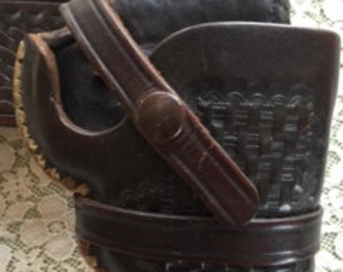 Vintage Idaho Leather Basket Weave GUN BELT Etsy