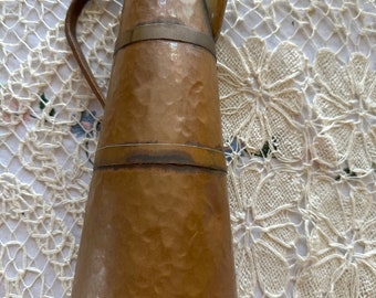 Hand Hammered Copper Brass Pitcher