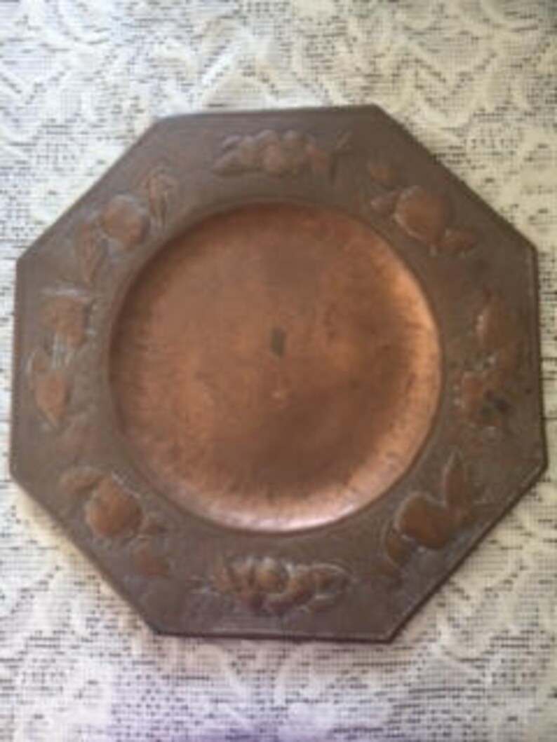 Copper Hammered Plate Etsy