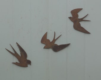 Rusty Metal Swallow Garden Decoration, British Made Steel Anniversary Gift