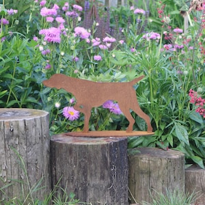 Rusty metal pointer, hungarian vizsla, outdoor and garden dog gift, dog home decor gift, memorial image 1