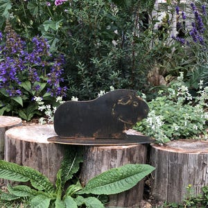 Rusty metal guinea pig outdoor and garden gift, guinea pig garden decoration