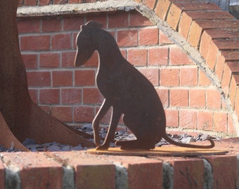 Rusty metal greyhound/whippet/lurcher gift, greyhound/whippet outdoor and garden gift, greyhound/whippet home decor gift