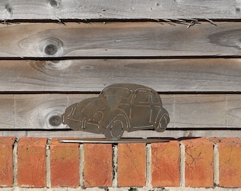 Rusty Metal VW Beetle, Classic Car Garden Decor