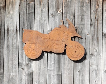 Rusty Metal BMW Motorbike Wall Art, Outdoor Garden Decor