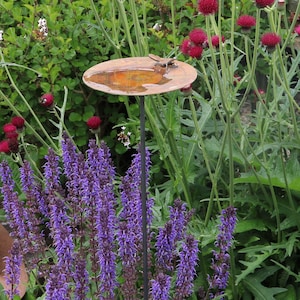 Abreuvoir corten, cadeau abeille extérieur et jardin, décoration originale de jardin d'abeilles en acier corten résistant aux intempéries image 3