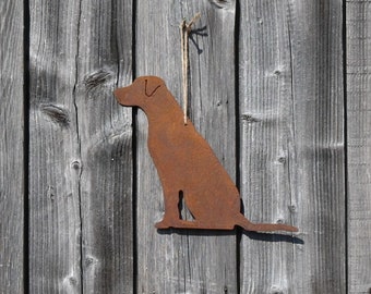 Rusty Metal Labrador Decoration, Outdoor Garden Art