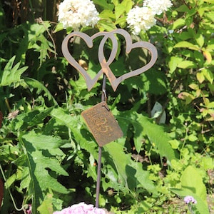 Personalized Rusty Metal Entwined Hearts Garden Decoration, Anniversary Gift bild 4