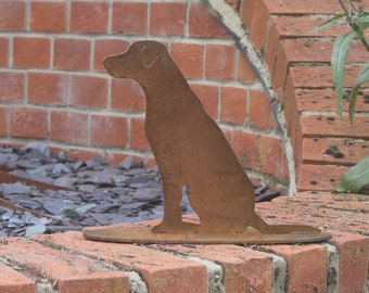 Rusty metal labrador outdoor and garden gift,  labrador gift, labrador garden ornament, labrador memorial